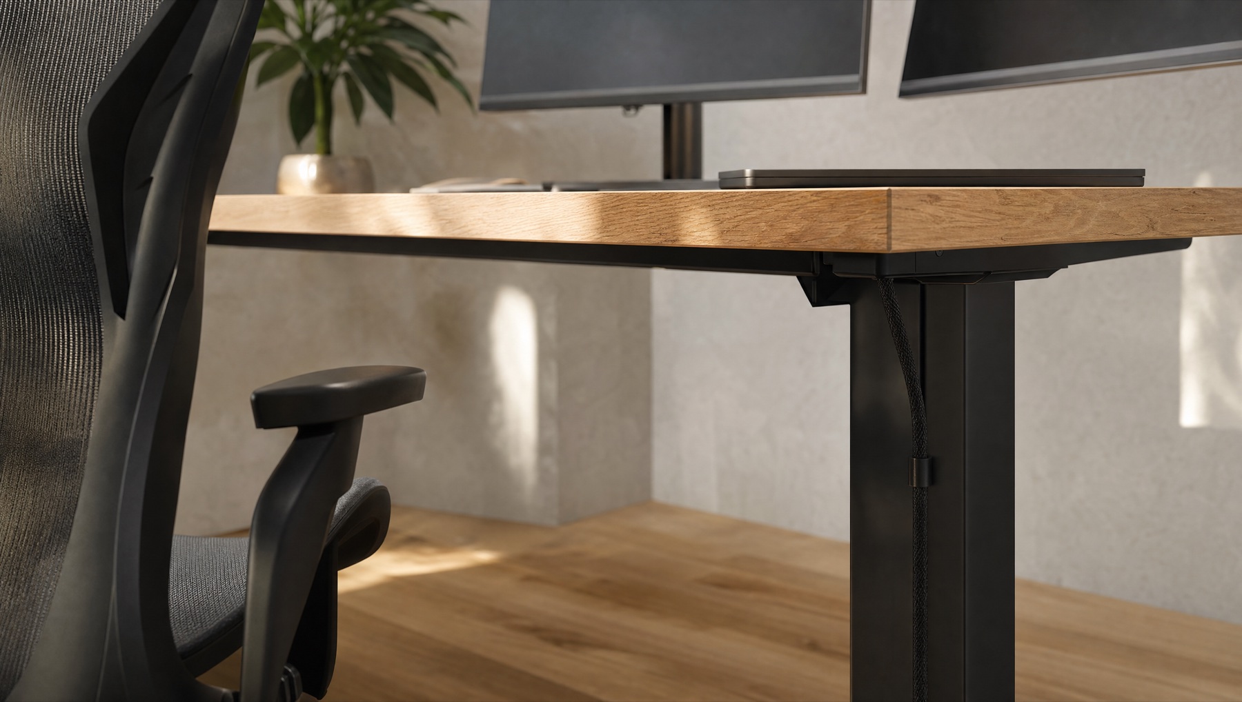 HomeOne standing desk at standing height
